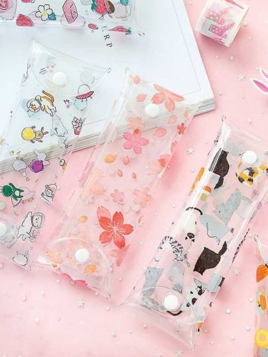 Random Clear Pencil Case 1pc