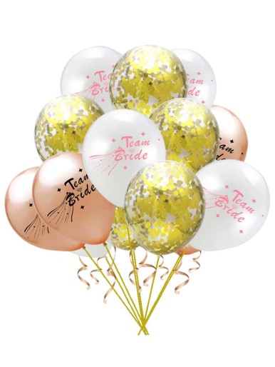 15pcs Letter & Sequin Decorative Balloon Set
