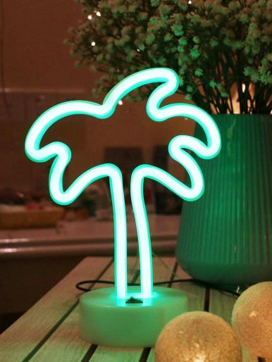 مصباح طاولة نيون على شكل شجرة جوز الهند