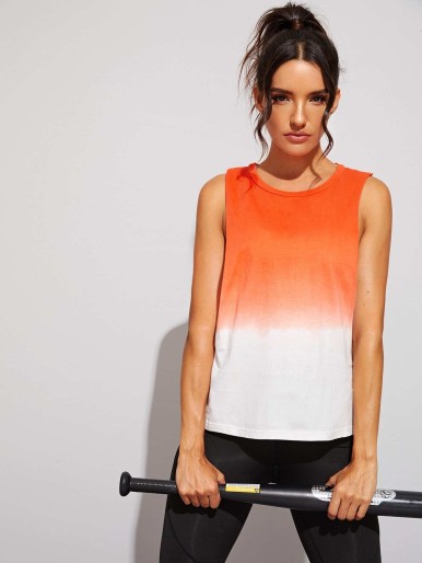 Two Tone Drop Armhole Tank Top