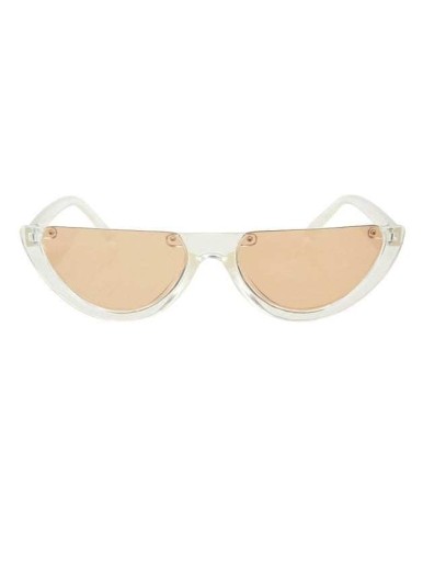 Whitebrown Half-Frame Sunglasses