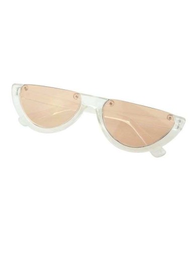 Whitebrown Half-Frame Sunglasses