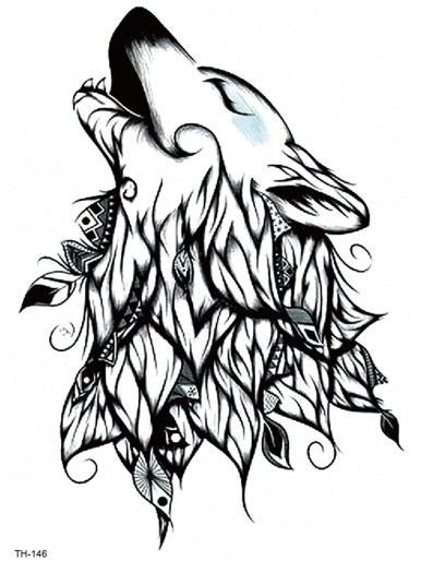 Wolf Pattern Tattoo Sticker