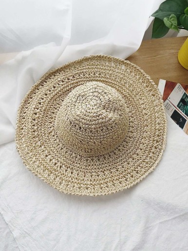 Woven Straw Floppy Hat