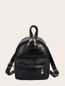 Kids Croc Embossed Pocket Front Backpack