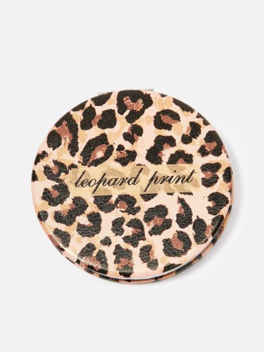 Leopard Round Portable Makeup Mirror