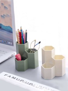 1pc 3 Compartment Pen Holder