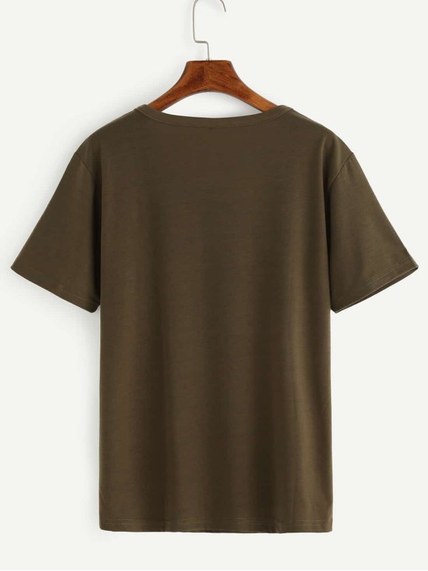 Olive Green Drop Shoulder T-shirt