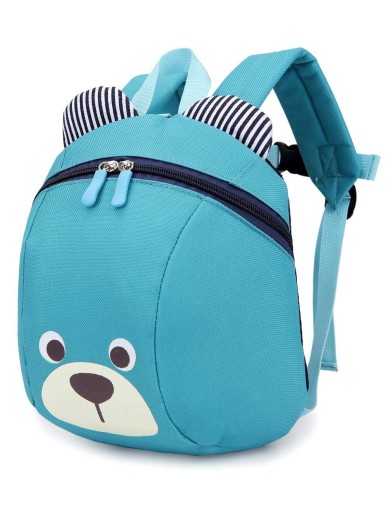 Girls Bear Design Canvas Backpack