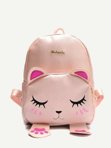 Girls Cat Shaped PU Backpack