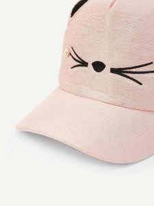 Girls Faux Pearl & Embroidery Decor Baseball Cap