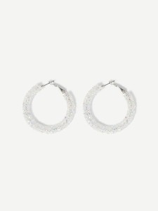 Glitter Hoop Earrings 1pair