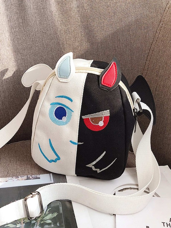 Kids Embroidered Detail Canvas Backpack