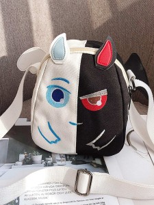 Kids Embroidered Detail Canvas Backpack