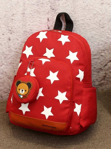 Kids Star Print Nylon Backpack