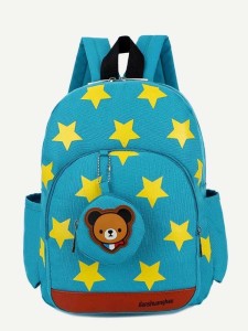 حقيبة ظهر نايلون بطبعة نجوم للأطفال