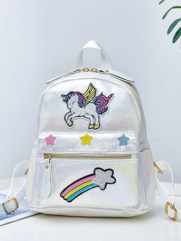 حقيبة ظهر للأطفال بتصميم يونيكورن وديكور