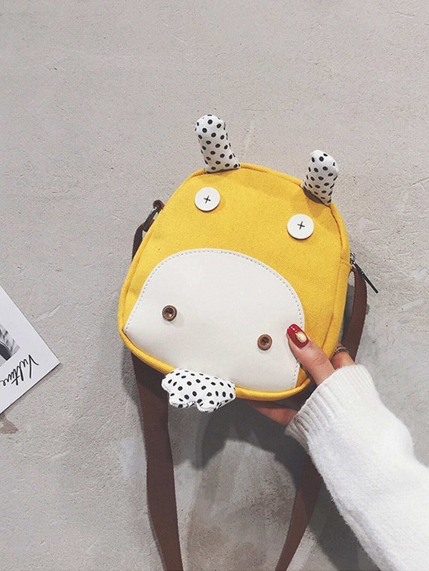 Kids Cattle Design Polka Dot Detail Backpack