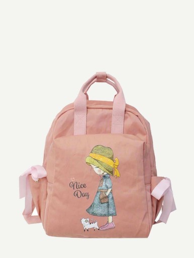 Kids Girl Print Nylon Backpack