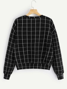 Figure Patched Grid Sweatshirt