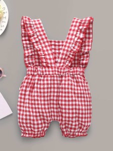 Baby Frill Trim Gingham Popper رومبير