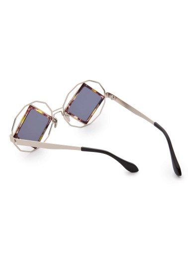 Square Lens Cutout Detail Sunglasses