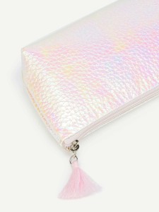 Tassel Zip Iridescent Pencil Case