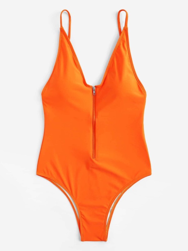 Zipper Front Swimwear