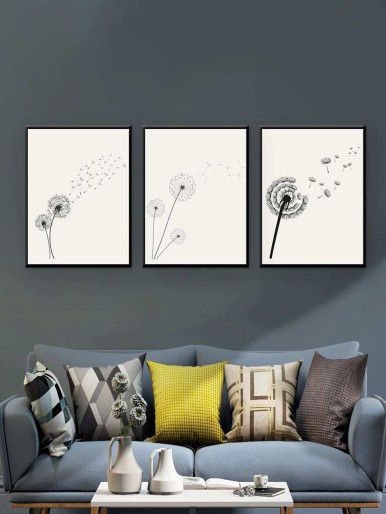 Dandelion Pattern Cloth Wall Art 3pcs