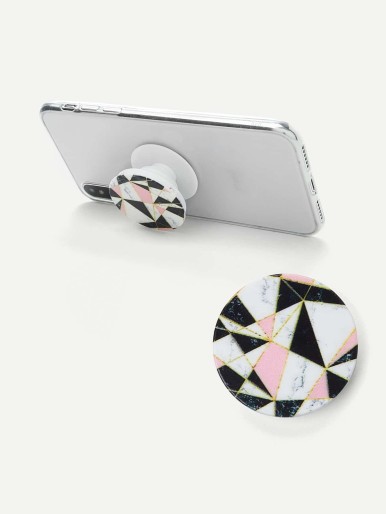 Color Block Round Portable Phone Holder