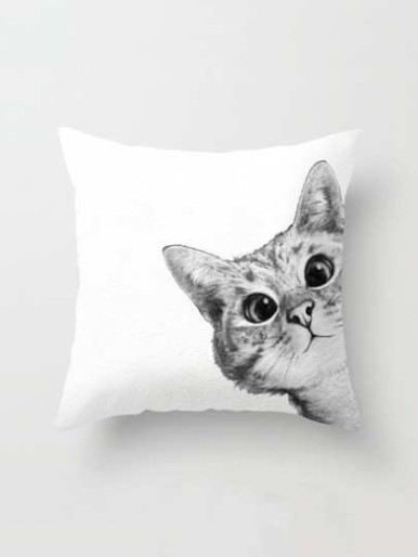 Cat Print Pillowcase