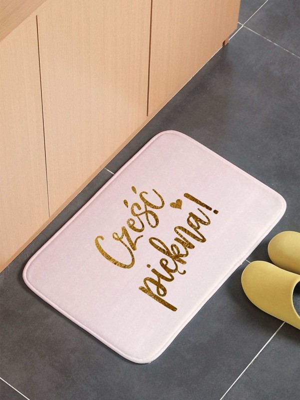 Hot Stamping Letter Print Floor Mat