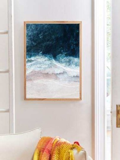 لوحة جدارية مطبوعة على شكل موجة المحيط بدون إطار