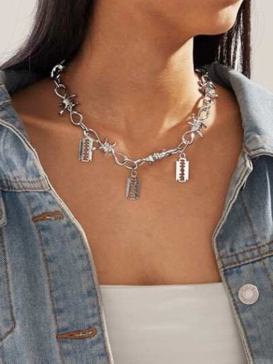 1pc Knot Decor Chain Necklace