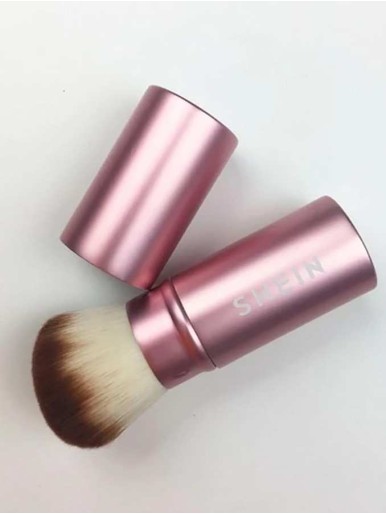 SHEIN Logo Soft Makeup Brush 1pc With Cover