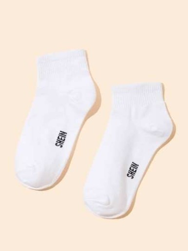 SHEIN Logo Sports Socks