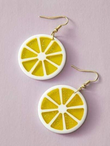 Lemon Shaped Drop Earrings 1pair