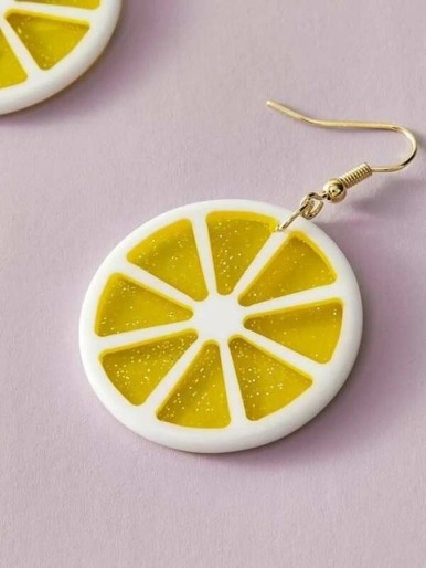 Lemon Shaped Drop Earrings 1pair