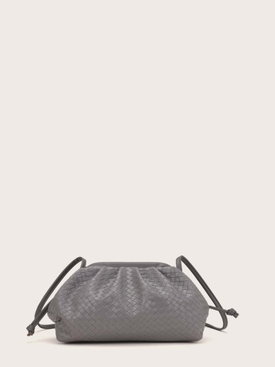 Woven Pattern Ruched Bag
