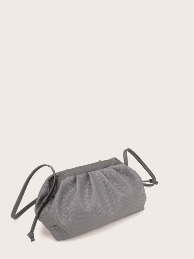 Woven Pattern Ruched Bag