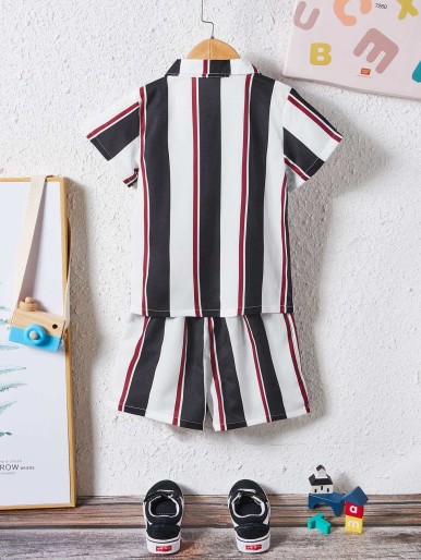 Toddler Boys Striped Shirt With Shorts