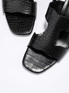 Croc Embossed Slingback Sandals