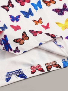 Multicolored Butterfly Print Cropped Cami Top