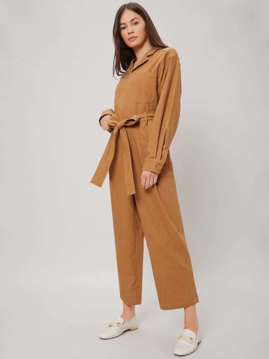 MOTF PREMIUM 100% LINEN CHEST POCKET SHIRT JUMPSUIT