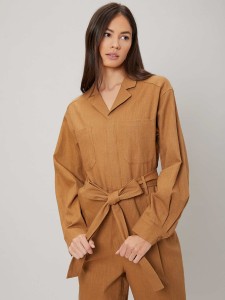 MOTF PREMIUM 100% LINEN CHEST POCKET SHIRT JUMPSUIT