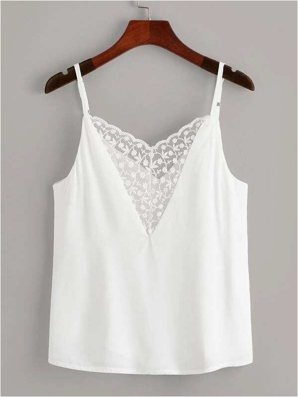 Lace Panel Cami Top