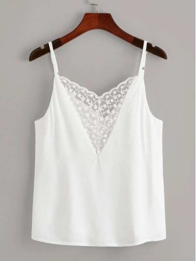 Lace Panel Cami Top