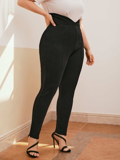 Plus Asymmetric Waistband Leggings