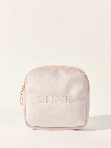 SHEIN Portable Flannel Jewelry Bag