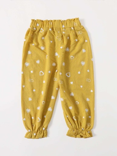 Toddler Girls Allover Heart Print Carrot Pants